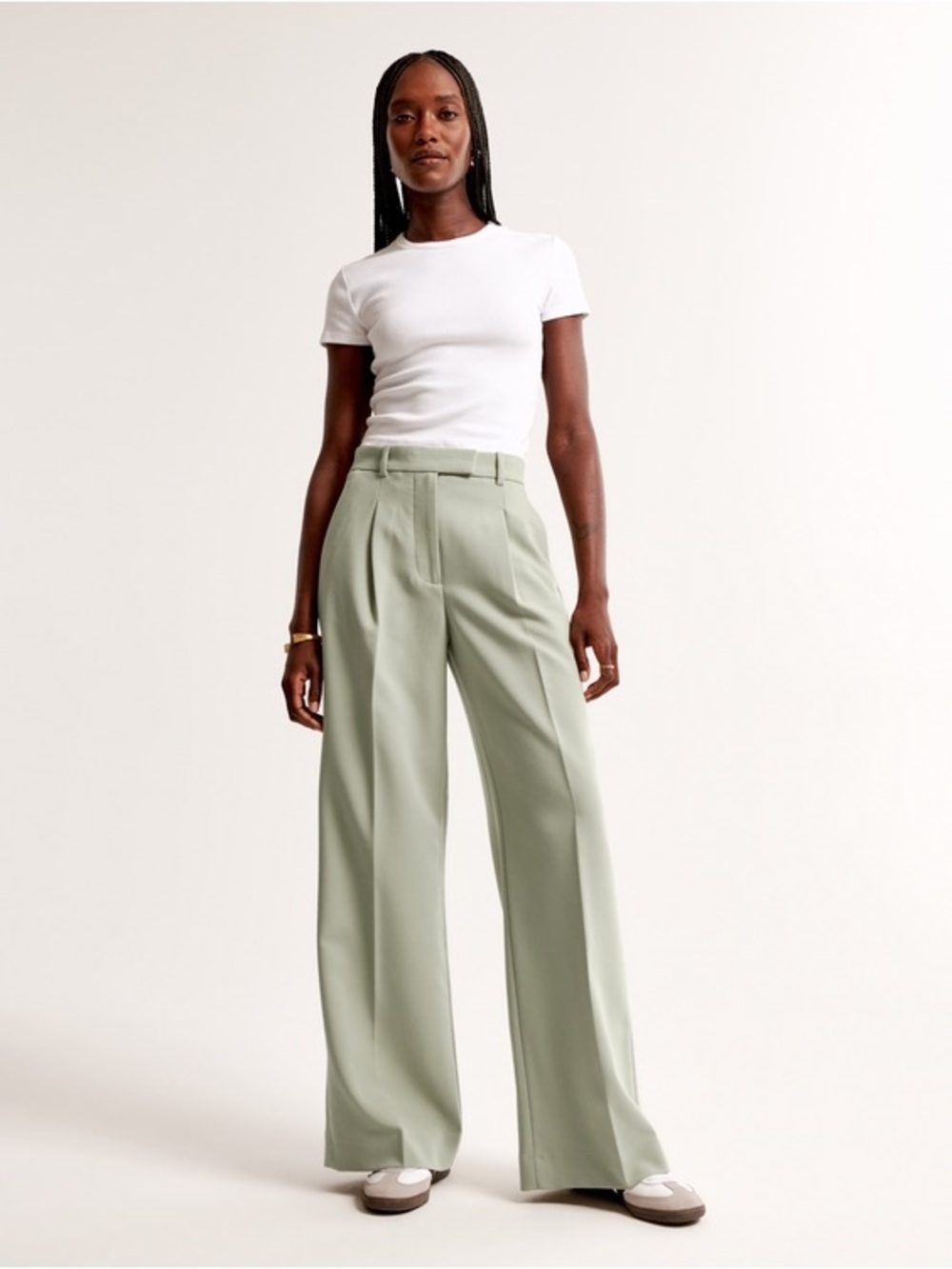 Abercrombie & Fitch Harper Wide Leg Pant in TAUPE GRAY NWT